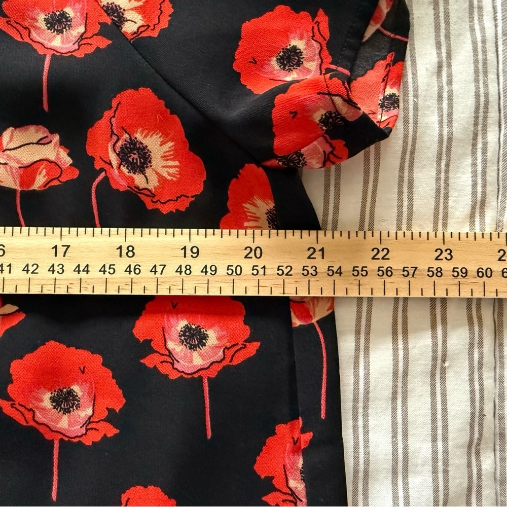 CAbi Black Top with Red Poppy Floral Print - Picture 8 of 11